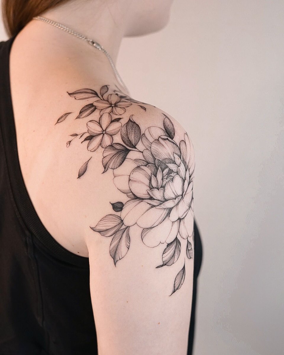 Floral tattoo on the shoulder by inkingcali from Sydney
#tattoo #tattooideas #tatts #tattoodesign #designideas #tattoos #inked #artist #australianartist #tattooer #tattooist #amazingtattoo #tattoodesignideas #tattooconnect 
#flower #flowertattoo #floraldesign #shoulder