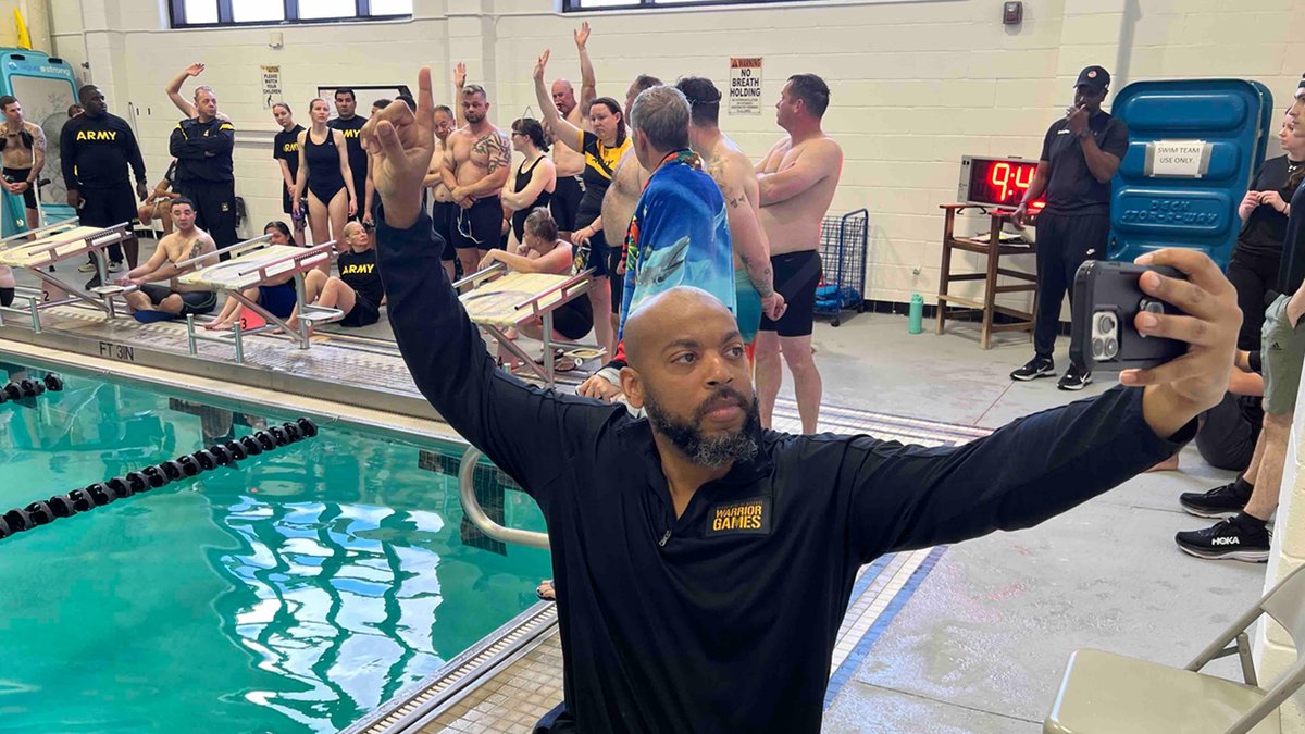 (Ret.) SPC Brent Garlic taking a selfie by the pool with his fellow Army Athletes from Army Trials this year. 

#ARCP #JustKeepSwimming #ButFirstLetMeTakeASelfie #SelfieSunday #Swim #ArmyTrials24 #ArmyAthletes #PoolSelfie #SwimLife #ParaSwimming