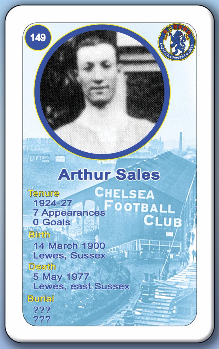 Remembering former #CFC player Arthur Sales who died #OTD in 1977. It is not known where his final resting place is. #NeverForgotten #cfcHeritage