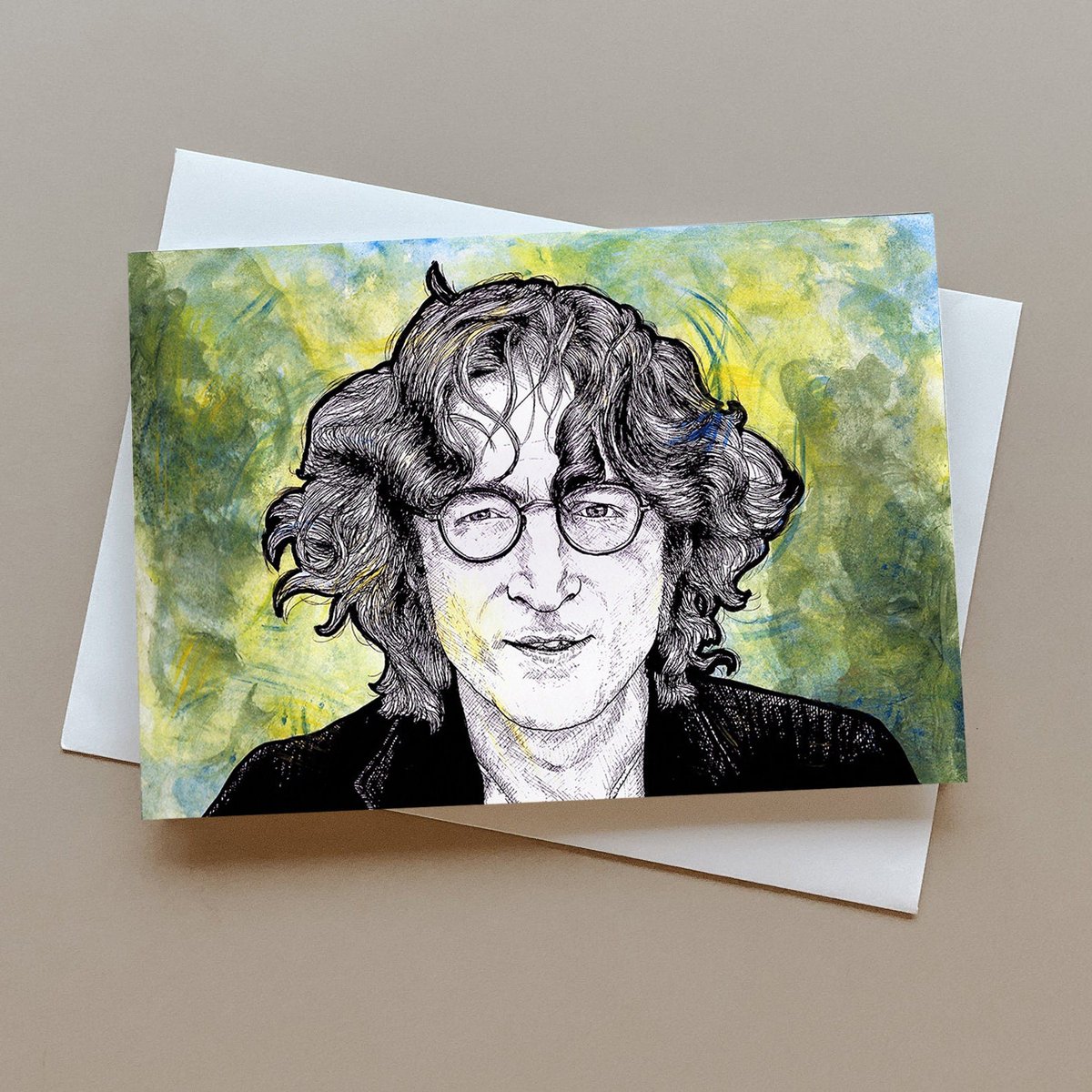 John Lennon greeting card, The Beatles, Birthday card, music card, personalised card, John Lennon gift tuppu.net/4dce3f5d #newWave #wallArt #giftideas #greetingcards #popCulture #PersonalisedCard