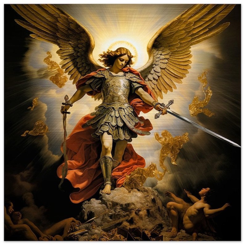 St Michael the Archangel, defend us in battle, be our protection against the wickedness and snares of the devil. May God rebuke him we humbly pray; and do thou, O Prince of the Heavenly host, by the power of God, thrust into hell Satan and all the evil spirits who prowl about the
