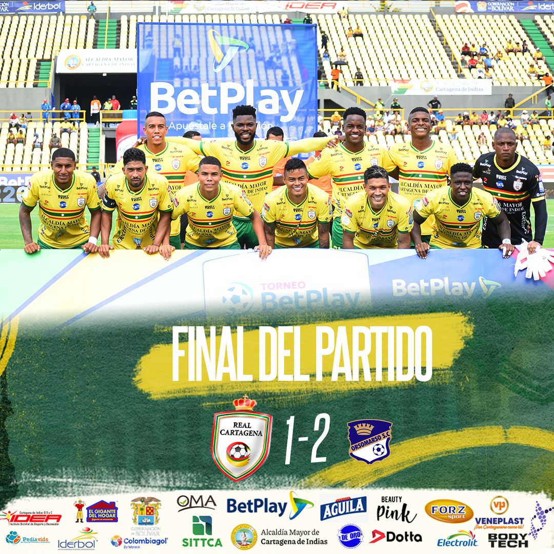 🔰 Finalizó el partido por la fecha 15 del #TorneoBetplay2024 🟡🟢 Real Cartagena 1️⃣ - 2️⃣ Orsomarso