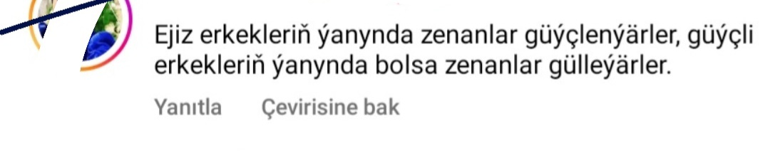 Türkmence bir yazı okurken şöyle bir yoruma denk geldim. Çok güzel özetlememiş mi ¿ 🤭🙃🙂