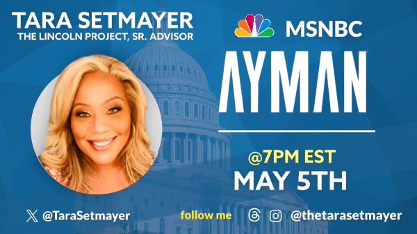 Coming back for round two tonight on @AymanMSNBC at 7pm. Tune in!