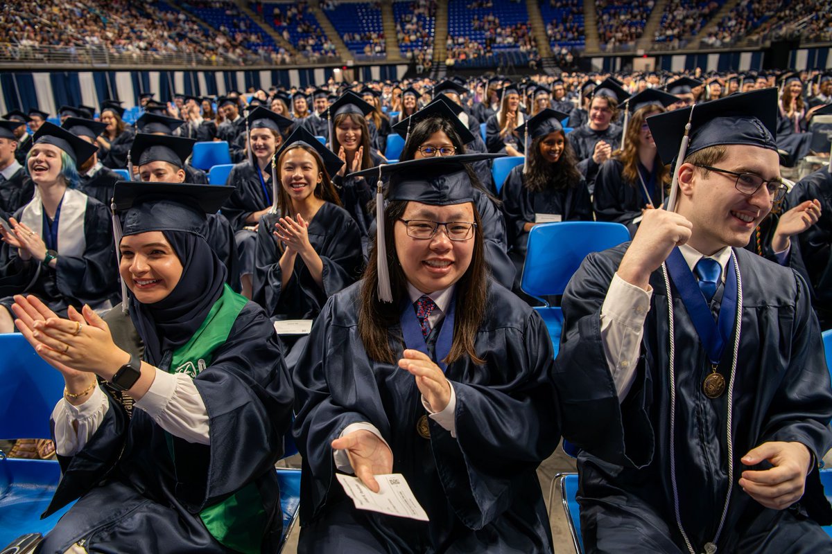 PSUScience's tweet photo. Congratulations to our newest Eberly graduates! 🎓 We can’t wait to see where you go next. 🎉💙🤍

#PennStateClassof2024 https://t.co/m3X2agsjd2