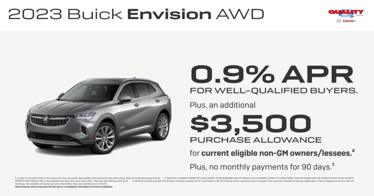 Discover the 2023 Buick Envision AWD – style, performance, and innovation in perfect balance.

Click here👇
qualitybydilorenzo.com

Discover why the 2023 Buick Envision AWD is the perfect choice for your next adventure.
#Buick #AWD #SpecialOffer #QualityByDiLorenzo #Albuquerque