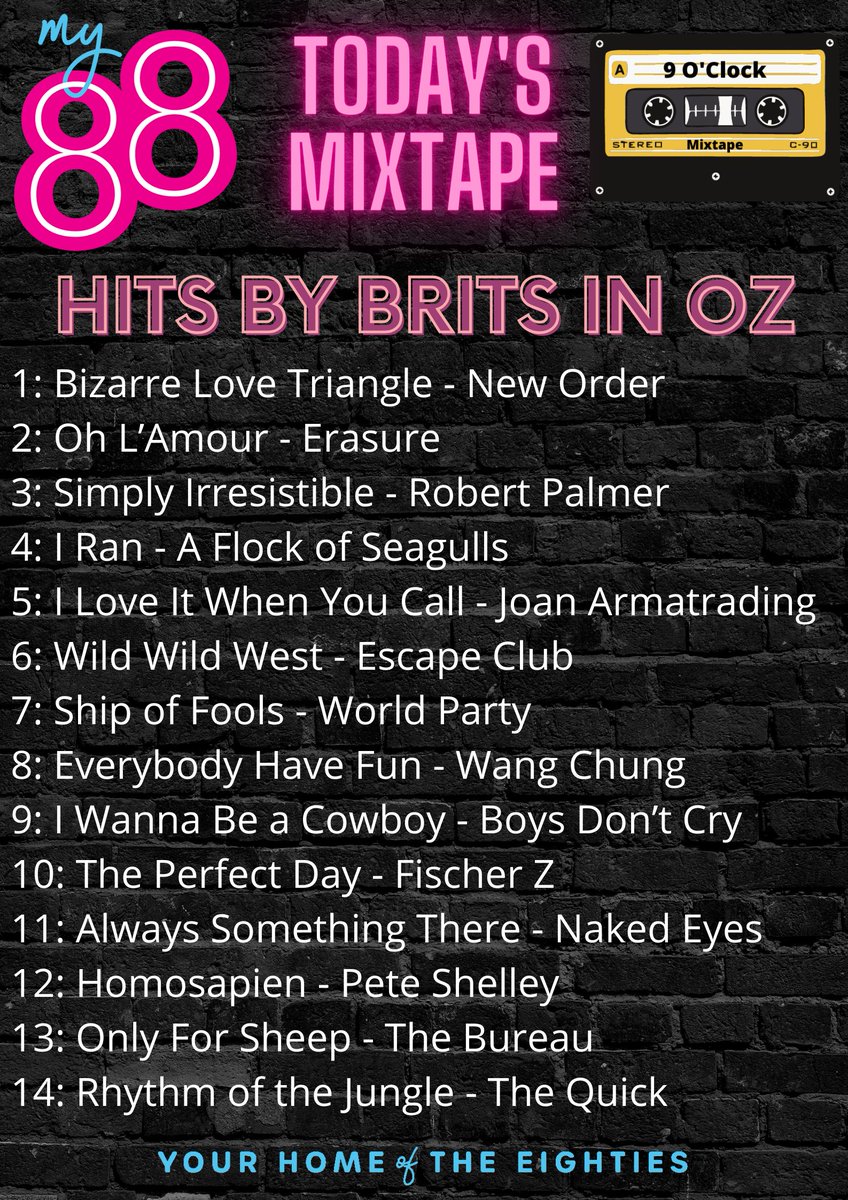 Today on the #9OClockMixTape we played songs that were hits by Brits in Australia but were not hits back home in the UK. Which of these songs is your favourite?