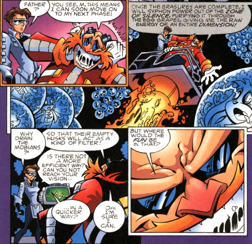 @SansHotdogSkull This 'grapes' example is old, but in the current IDW comic run he unleashes a robotic zombie plague on the world.
I prefer the dumb lovable Eggman from Sonic Boom, but the character in general is nothing you want to hitch your political beliefs on.