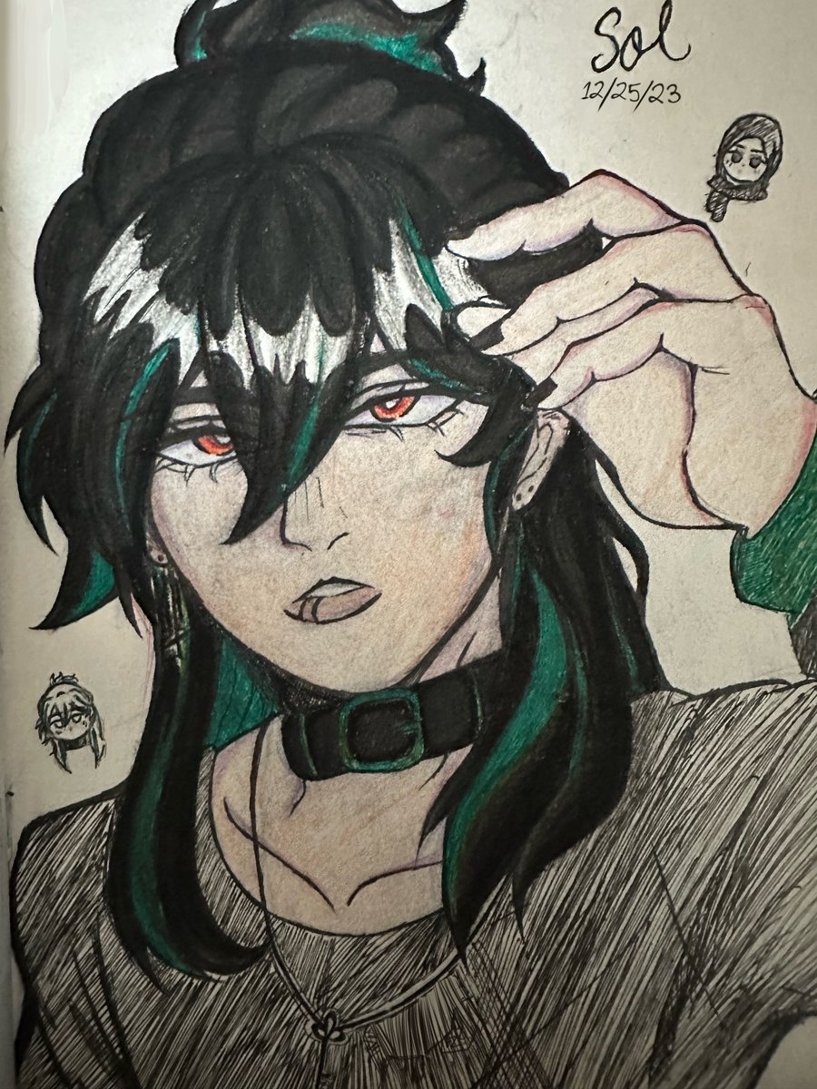 COMPLETELY FORGOT ABOUT THIS DRAWING OF SOL I DREW+COLORED DURING THE EARLY DAYS OF THE GAME, I used a few different supplies like Faber Castelle Colored pencils, charcoal pencils, and colored pens from Bangladesh #TKaTB_VN #KaTB_VN