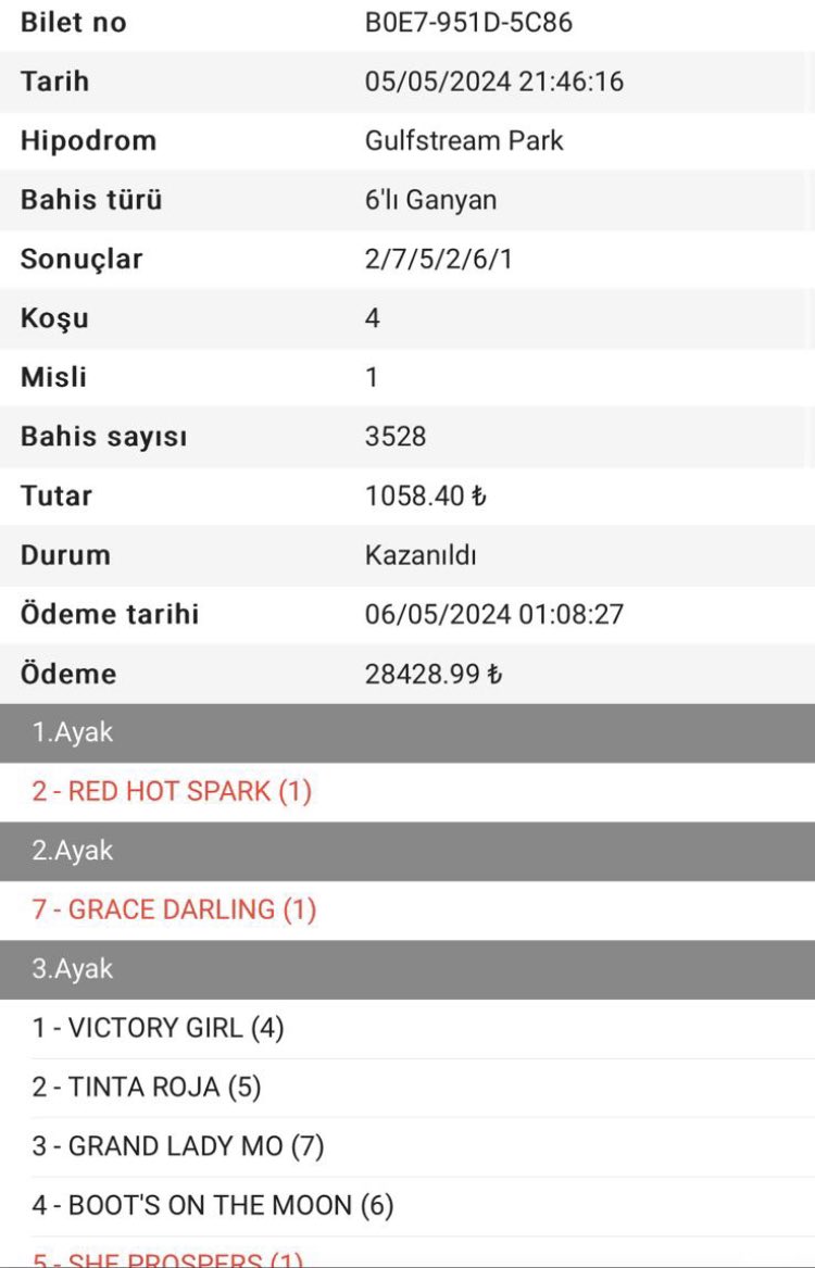 🐎  Gulfstream Park Altılı ganyan ✅

💵  28.428.99 TL 🧿 

🙌😎

Son attığım 2 kupon benim tutarlarım kesinlikle değil paylaşımlarıma bakarsanız 12 TL ye 15 bin bile bulduğum oyunlar vardır çok geri gitmenize geri yok ona yakın rakamlara çok para aldım sadede oyunlardan…