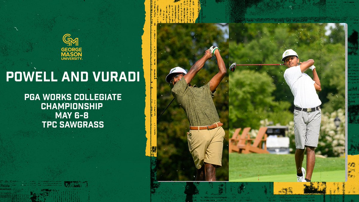 Aryan Vuradi and JJ Powell have been selected to play in the 2024 PGA WORKS Collegiate Championship, the 'most culturally significant' tournament in collegiate golf!
📅 May 6-8
⛳️ TPC Sawgrass
📺 GolfChannel
#MasonNation