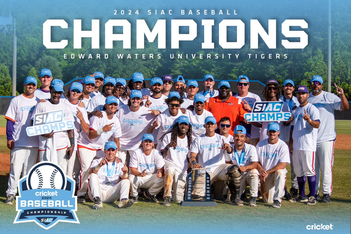 Congratulations to your 2024 Cricket SIAC Baseball Champions, the Edward Waters University Tigers! ⚾️ 🏆 #SIAC #SIACBSB #LeadersRiseHere
