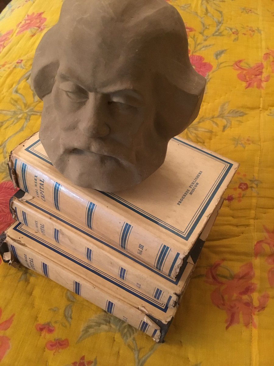 Happy birthday comrade Marx. These volumes are my first edition of Capital that I got from Progress Publishers (Moscow, USSR) in 1981. And the statue is from Krishnanagar (Nadia, West Bengal), where I went in the 1990s.