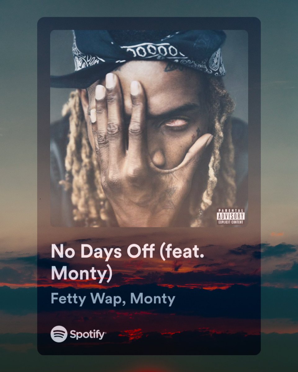 Fetty Wap - No Days Off (feat. Monty)
#fettywap #fettywapdeluxe #monty #1738 
#album #albumcollection #albumcollector 
#spotify #instagram #facebook #twitter #x