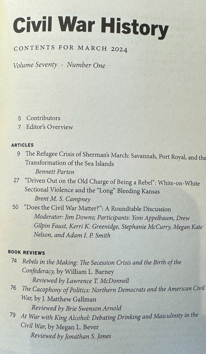 Does the Civil War matter? I asked the nation's leading historians--@DrewFaust28, @smccurry3 @GreenidgeKerri, @YAppelbaum Megan Kate Nelson, and @aipsmith —in the most recent issue of Civil War History. @cfeimster, Associate Editor, joined the conversation. Check it out!