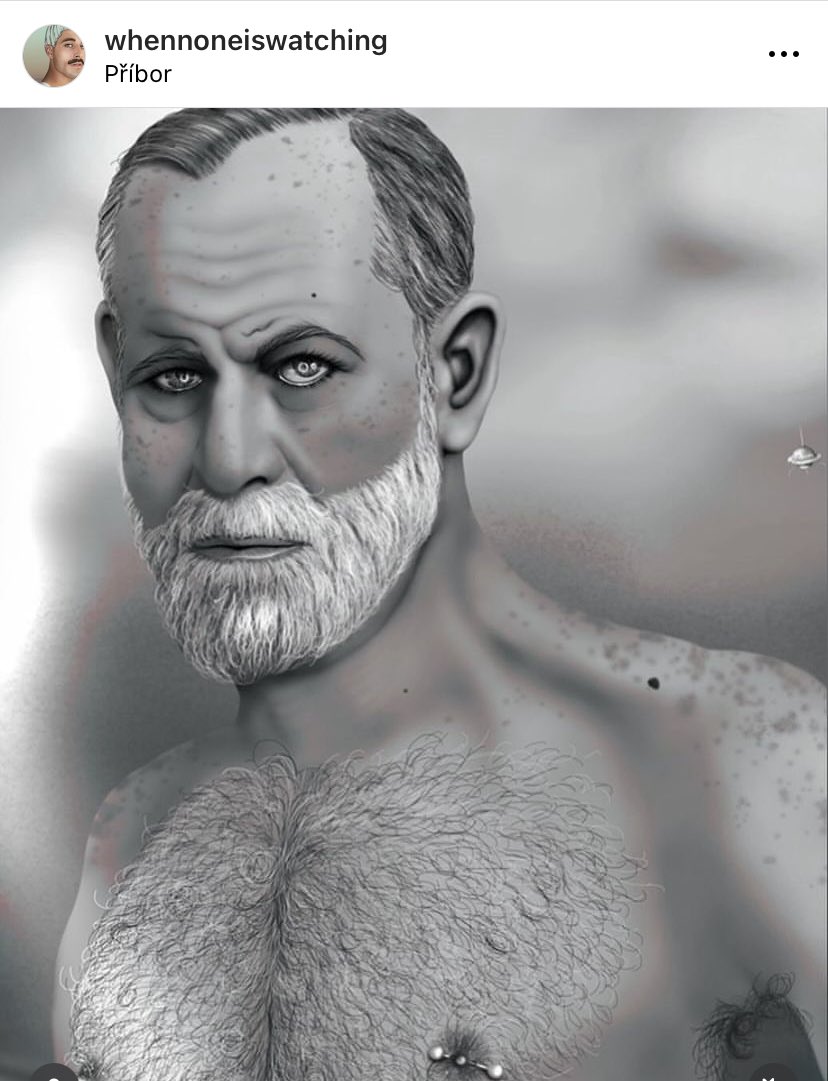 #sigmundfreud #saulzanolari #digitalart #drawing #painting #contemporaryart #piercing #psychoanalysis #freenipple