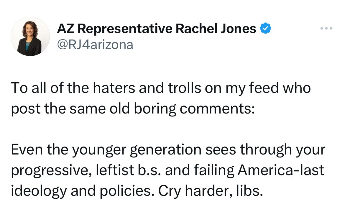 So, to the current elected Rep in LD17, @RJ4arizona, her constituents are no more than “haters and trolls”. The contempt she holds for us is astonishing.
If you want someone who cares about ALL LD17 constituents, I know I do, then vote for @KevinVolkAZ