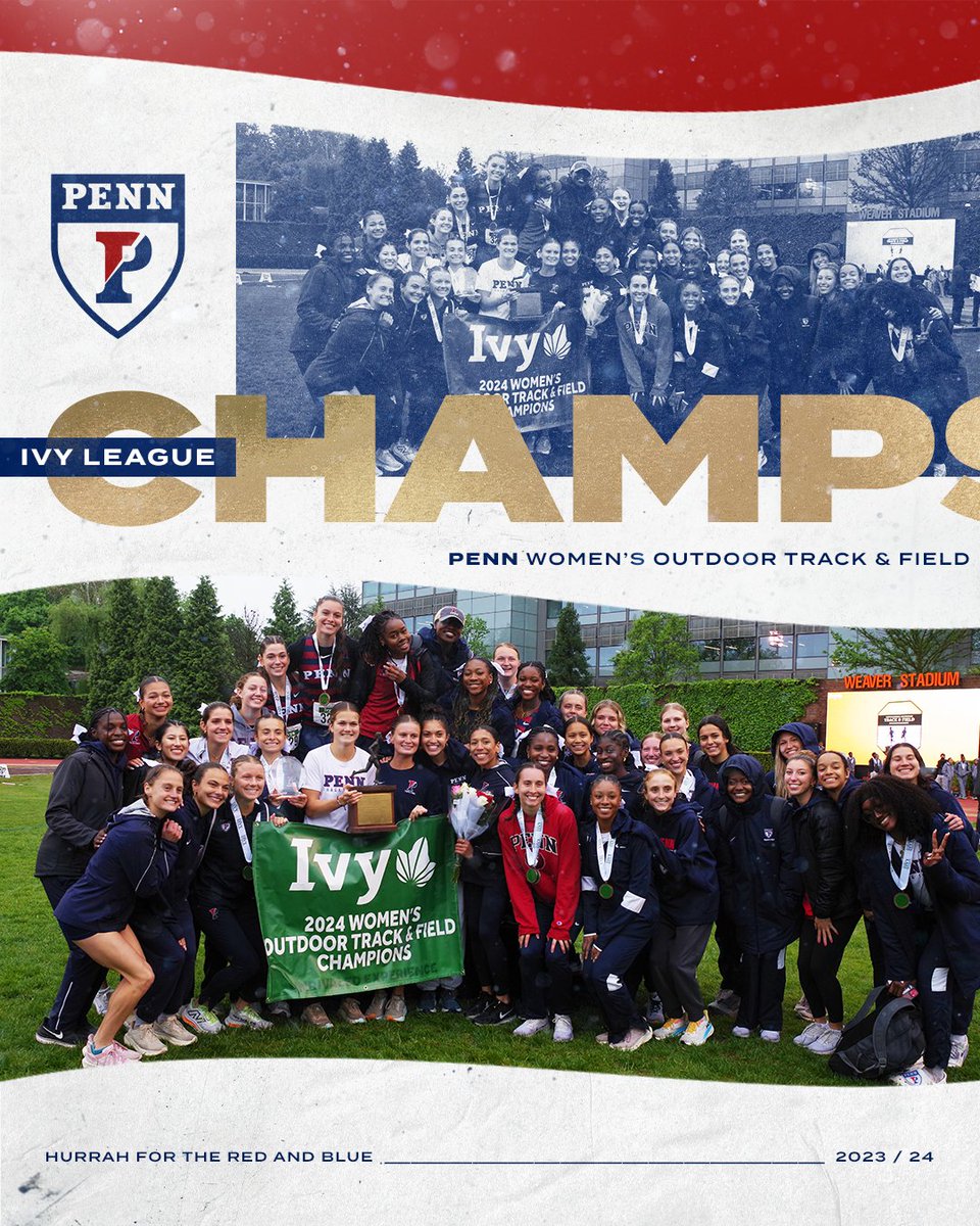 𝐈𝐕𝐘 𝐋𝐄𝐀𝐆𝐔𝐄 𝐂𝐇𝐀𝐌𝐏𝐈𝐎𝐍𝐒 🌿🏆 For the seventh time in program history and fourth time in the last five seasons, your Quakers have won the women's Ivy Heps outdoor title! #ThePursuit | #FightOnPenn