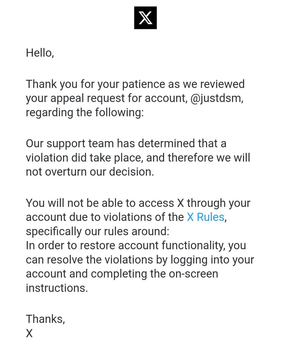 Lmaooo twitter is insane. Suspended my account for 12 hours for a 'violent' tweet asking someone their opinion on what rating an album should have got and then the 'staff' looked at the appeal and said it was correct.