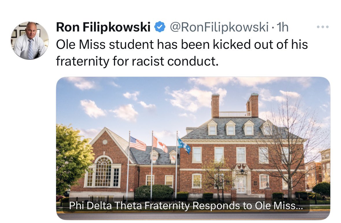 JP Staples, the racist ‘monkey boy’ at Ole Miss, has been expelled from his fraternity. Until the university does the same thing, they have less integrity than a campus frat, which is a horrifyingly low bar— but not at all surprising for Mississippi.