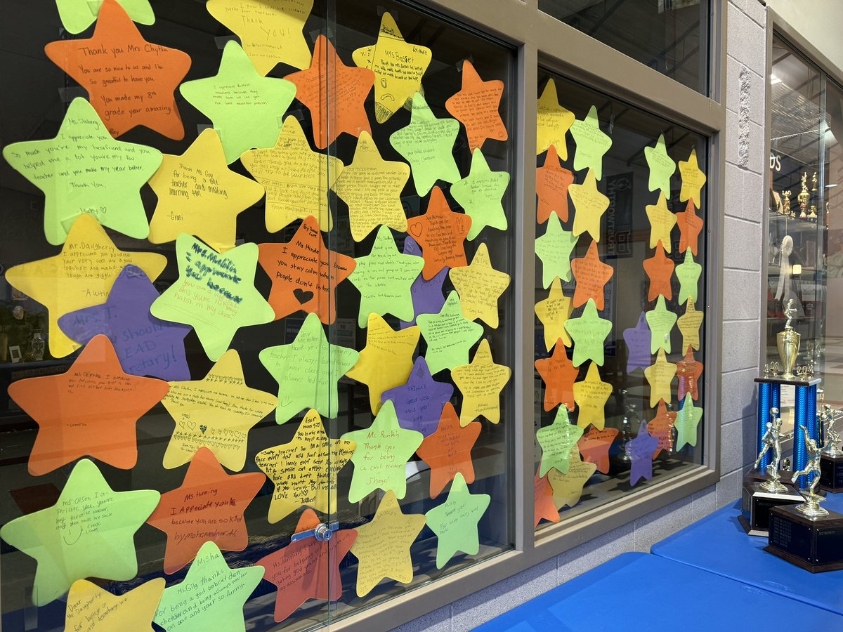 We are so excited for #TeacherAppreciationWeek 💙 The students have already written notes of appreciation to help kick off the week! #WeAreBuffett #OPSProud
