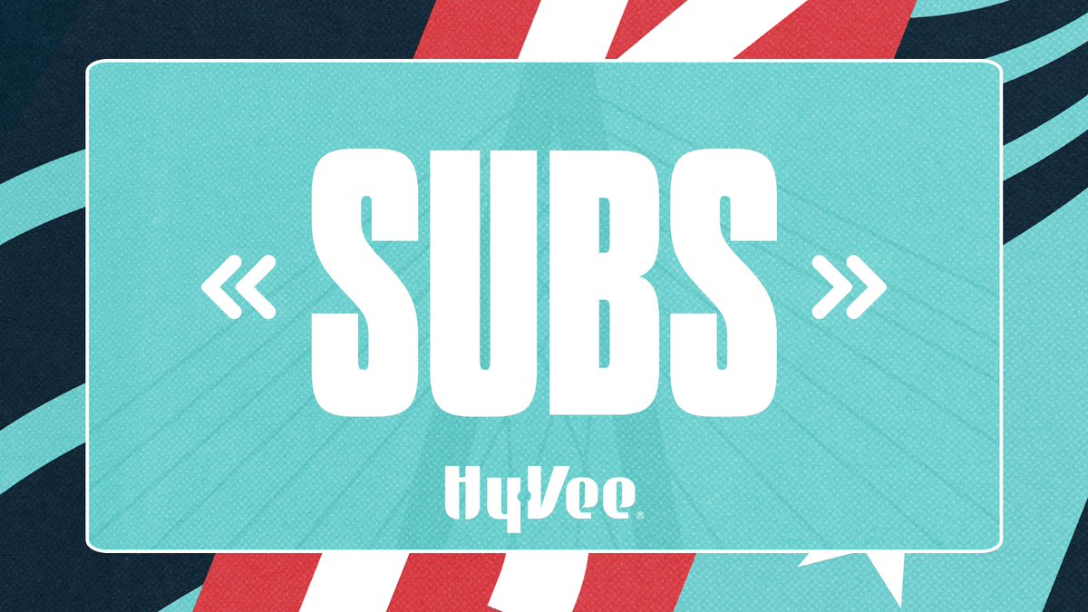 @HyVee 82' | Sub presented by @HyVee 
⇨ Alexa Spaanstra
⇦ Alex Pfeiffer
