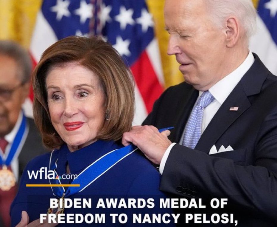 The Presidential Medal of Freedom is an award to recognize those who have made 'an especially meritorious contribution to the security or national interests of the United States.' I assume stealing elections and orchestrating an Insurrection hoax qualifies.