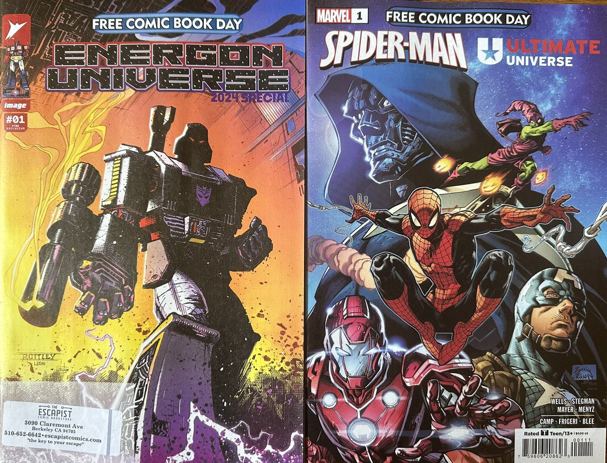 Hope everyone had an excellent #FCBD2024 yesterday! Two big highlights: ENERGON UNIVERSE by @RyanOttley and ULTIMATE UNIVERSE/SPIDER-MAN by @RyanStegman! The kickass original art for both is coming! Sign up for our newsletter for all announcements! felixcomicart.com