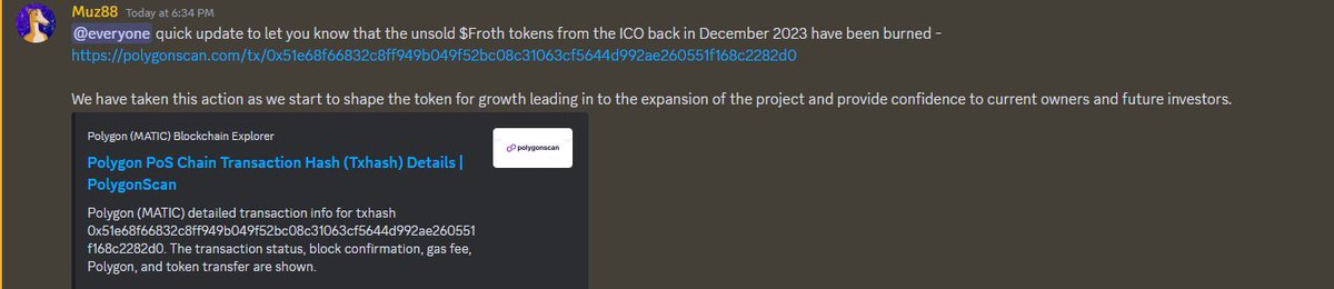 #TokenBurn 👀👀👀 $Froth   💪🚀💪🚀              #MATIC #Polygon #Web3 #Crypto #Web3gaming #P2E