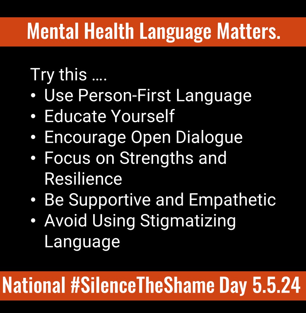 #CertifiedPAs & #PAStudents:  Do your part to #SilenceTheShame about mental health by using inclusive and culturally-sensitive language: bit.ly/44tYjk7

#PAsForMentalHealth #MentalHealthisHealth #EndStigma #EveryPAIsAPsychPA #NoHealthWithoutMentalHealth @SilencethShame