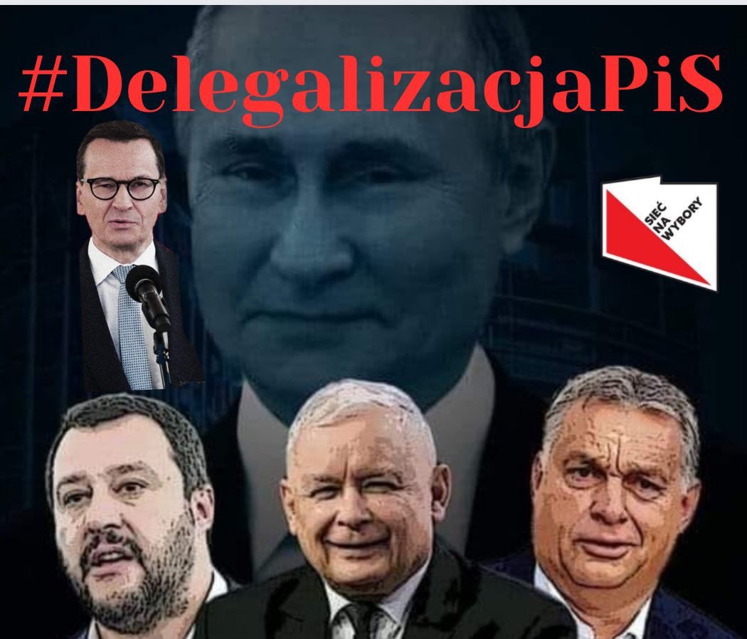 ⚠️ PiS jest antyeuropejski‼️
Putin - przyjacielem Orbana, Orban - przyjacielem Morawieckiego, a Morawiecki: przyjaciele moich przyjaciół są moimi przyjaciółmi!
⚠️ PiS podejmował próby znacjonalizowania ustroju demokratycznego w Polsce‼️
#DelegalizacjaPiS