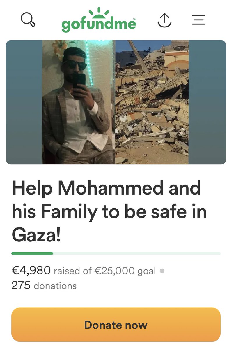 275 people have d0nated i am hoping to get this to 300 d0nors at least ‼️ ALL AMOUNTS HELP. this is for supporting a family in gaza 🇵🇸➡️ gofund.me/c3de082c ALL AMOUNTS HELP