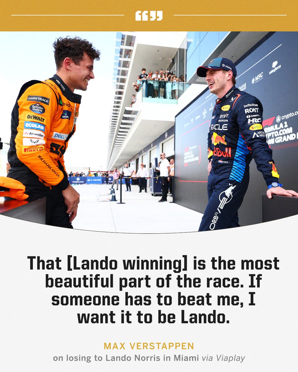 ESPNF1's tweet photo. Max on Lando's victory 🧡 https://t.co/esN2Gzrhdy