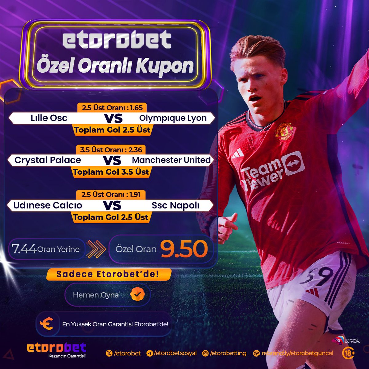 ⭐️ EtoroBet 6 Mayıs Pazartesi Günün Kuponu! ⚽️7.44❌ Yerine 9.50 Oran ✔️ 🔗HEMEN OYNA : rebrand.ly/etorobetguncel