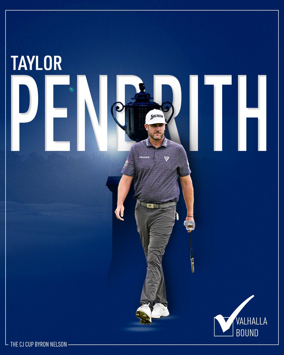 A @PGATOUR winner for the first time! 

@TaylorPendrith is headed back to the PGA Championship at Valhalla with his win at The CJ CUP Byron Nelson. 

#PGAChamp