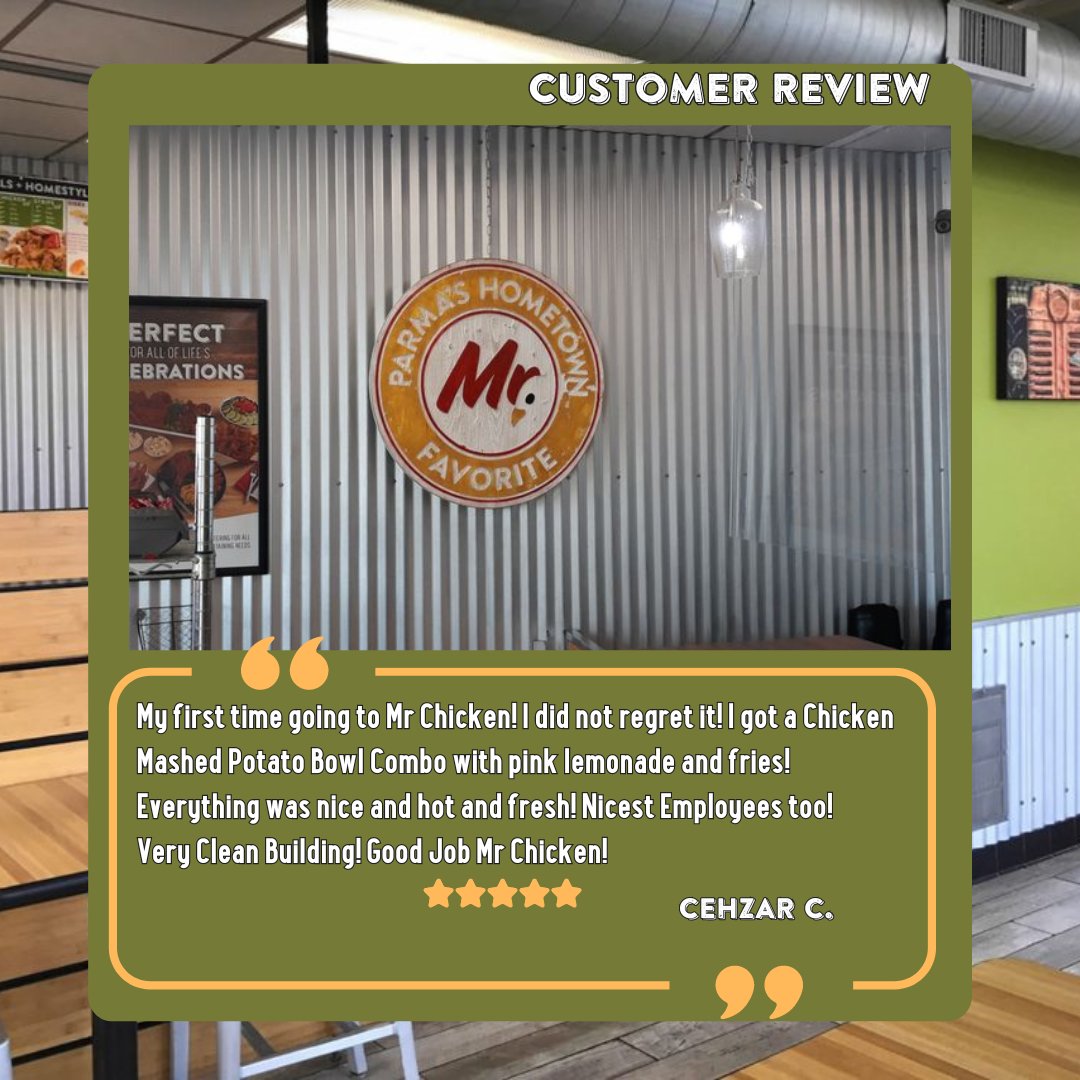 Thanks, Cehzar! It's a pleasure to serve you. #exceedingexpectations #mrchickencle
