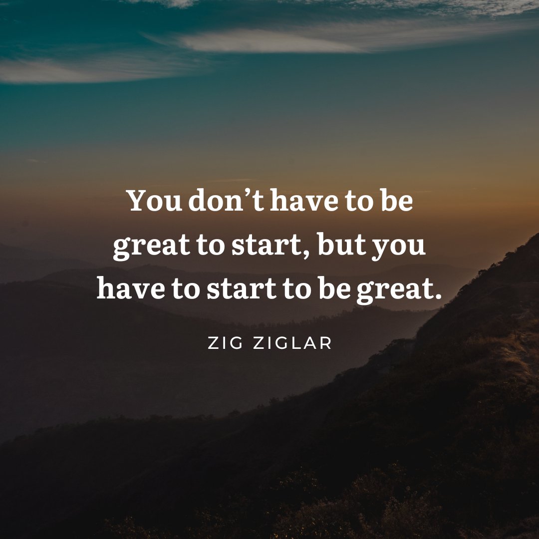 #ZigZiglar's words challenge this notion, emphasizing that the path to greatness starts with overcoming inertia and taking action, regardless of our current skill level. Need some extra #motivation? Click here: bit.ly/3QkaRVt #briantracy #success #successtips