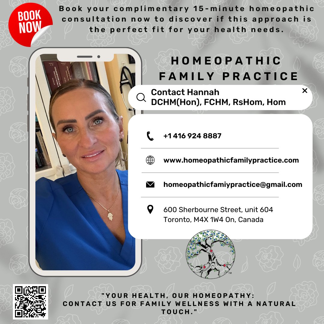 #homeopathywithHannah #hfp #homeopathicfamilypractice #online #telehealth #zoom #Nanomedicine #Homeopathy #cancerrecoverysupport #cancerrecovery #healthrestoration #balance #onlineclinic 
  416-924-8887  homeopathicfamilypractice.com  600 Sherbourne Street Unit 604 #Toronto
