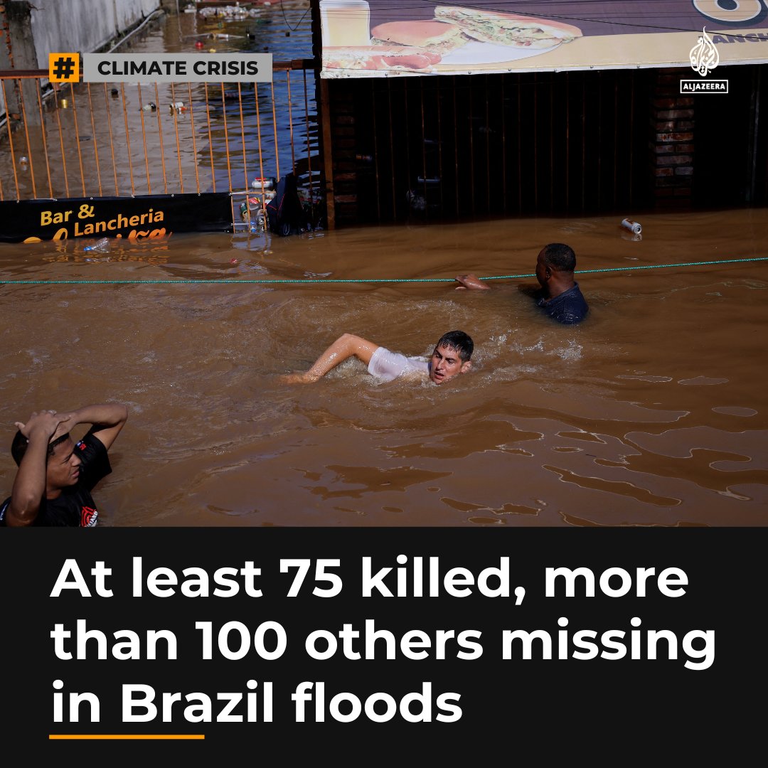 In the past week, massive floods in Brazil’s southern Rio Grande do Sul state have killed at least 75 people, with 103 reported missing and over 88,000 people displaced aje.io/zg6dm3