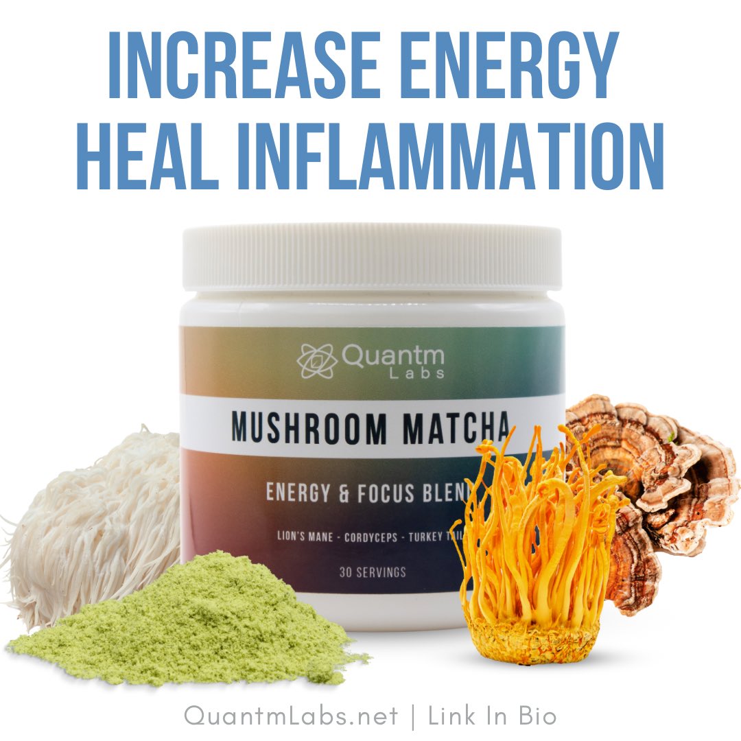 🍵 Try our powerful mushroom matcha energy blend of Lion’s Mane, Cordyceps, & Turkey Tail! Link in bio