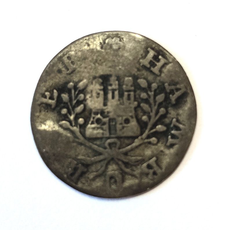 Vintage 1 SCHILLING COIN, 1738 Hamburg Germany silver coin by COINeredShop etsy.me/3RQIS1g via @Etsy