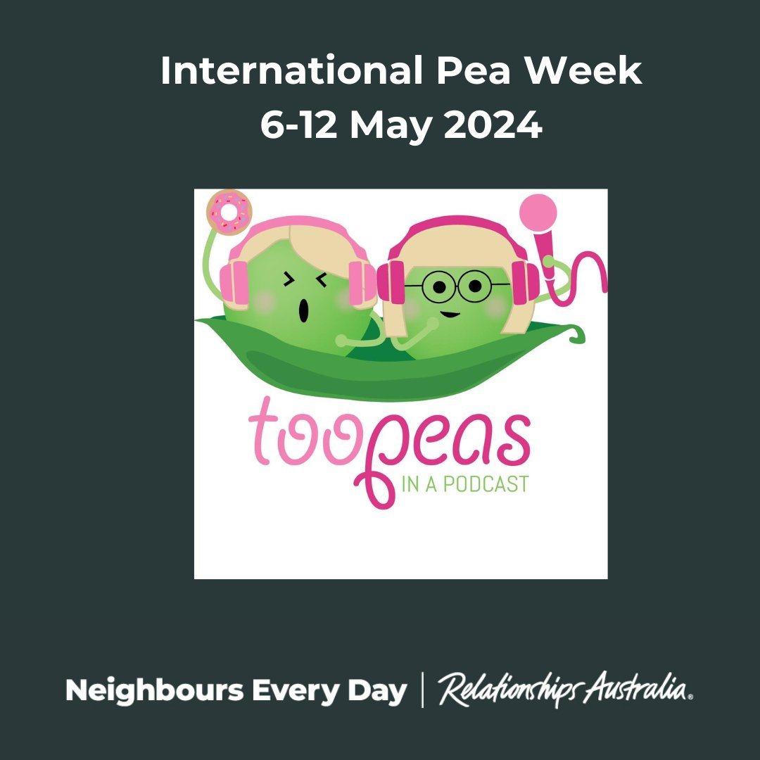 International Pea Week starts today! Awesome NED Ambassadors Mandy Hose & Kate Mullholland release a podcast episode each day to celebrate being Peas in the countdown to Mothers’ Day. Find out more & listen here. toopeasinapodcast.com.au #ShareBelonging