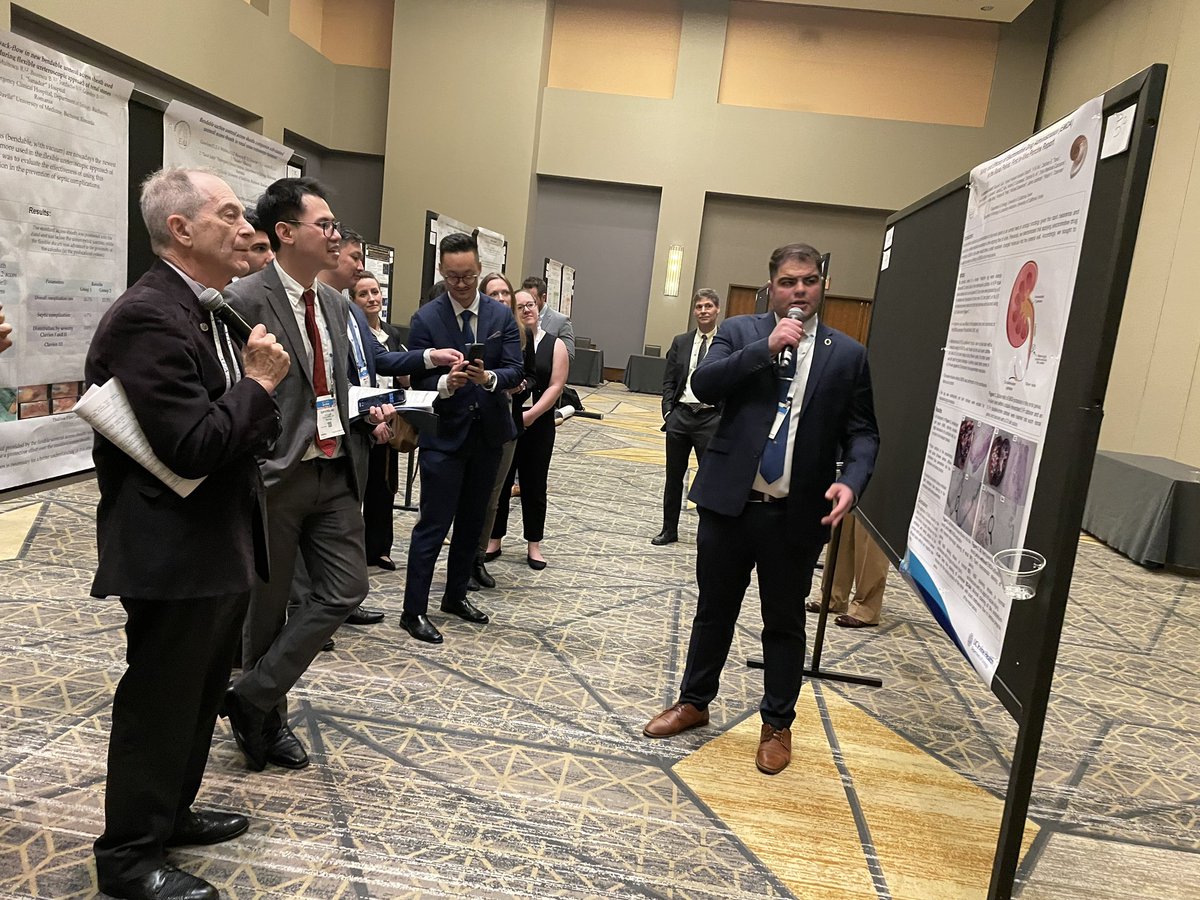 My first presentation at Engineering & Urology Society (EUS) during AUA 2024. Pleased to say my abstract was top 10, grateful for Dr. Clayman’s mentorship. His reaction says it all! @UCI_Urology #AUA24
