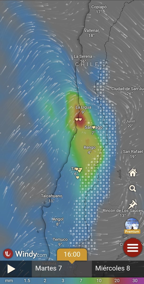 Actualización Alerta por intenso evento de 🌧, además de posible ❄️. Riesgo de flash flood o inundaciones repentinas. Sistema frontal mantiene su proyección y este martes habrá pulsos de lluvia intensa en sectores de Coquimbo a Araucanía. Posibles colapsos. Detalle en imágenes.