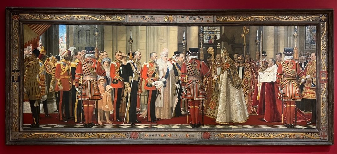 6th May 1935. Silver Jubilee of George V. Reception at the door of St Paul's Cathedral painted by Frank Salisbury.