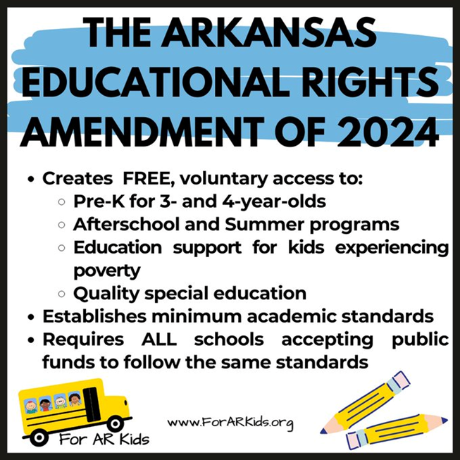 #AREducationalRightsAmendment doesn’t change #Arkansas’s school choice law. Instead, it builds on choice by guaranteeing vital services for ALL of our students. Choice with services #ForARKids!
Follow. Share. Like. Sign.
forarkids.org
Follow. Share. Like. Sign
#arpx