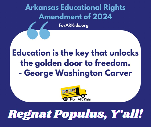 #AREducationalRightsAmendment won’t keep parents from sending kids to any school they choose. It does require taxpayer-supported schools to meet state standards, protecting students. Choice with standards #ForARKids!
Follow. Share. Like. Sign.
forarkids.org
#arpx