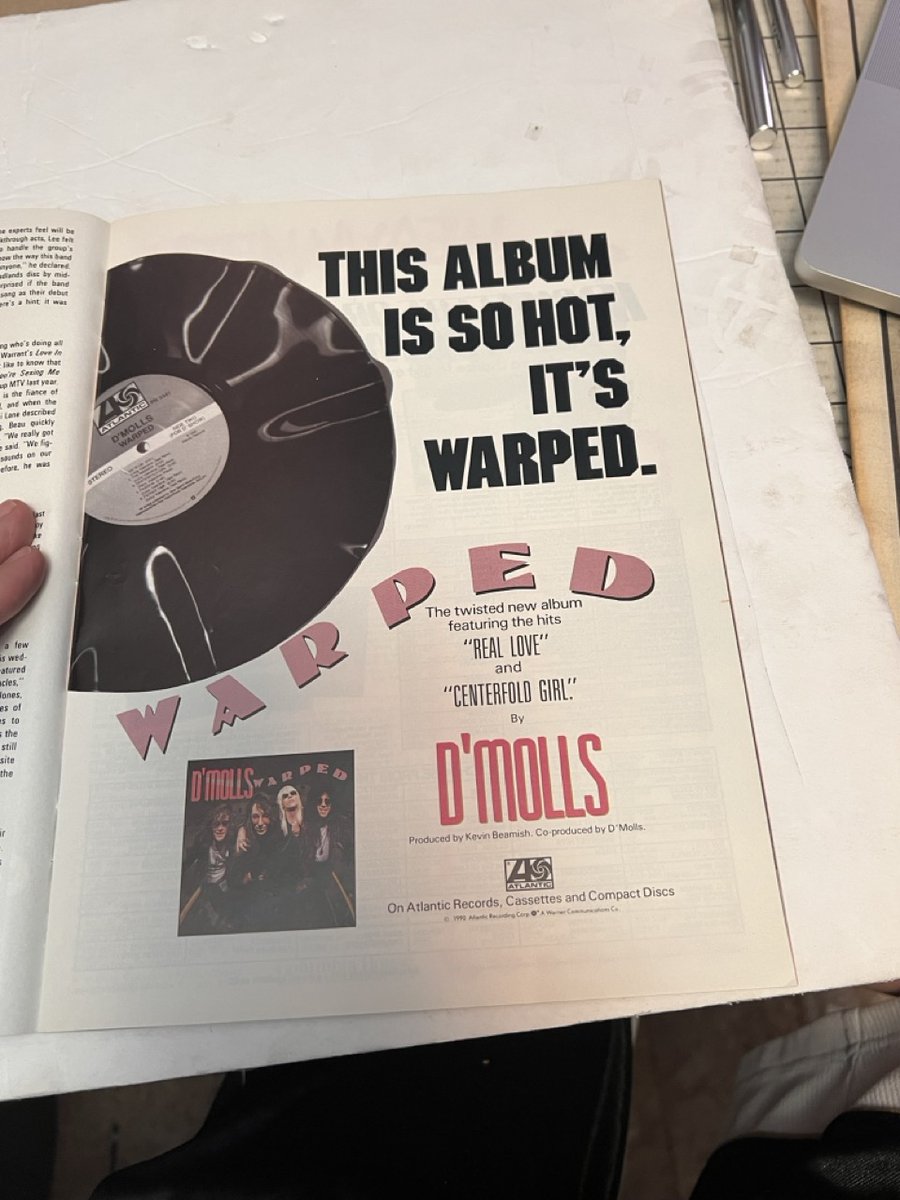 HairMetalGuru's tweet photo. 1990 ad for the #Dmolls album "Warped." #hairmetal https://t.co/pFPTLQow2z