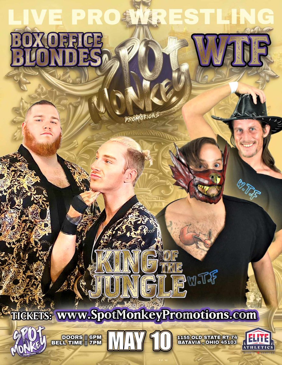 This Friday, it’s a tag team grudge match with the Box Office Blondes vs WTF! It goes down 5/10 at 7pm! Get your tickets!