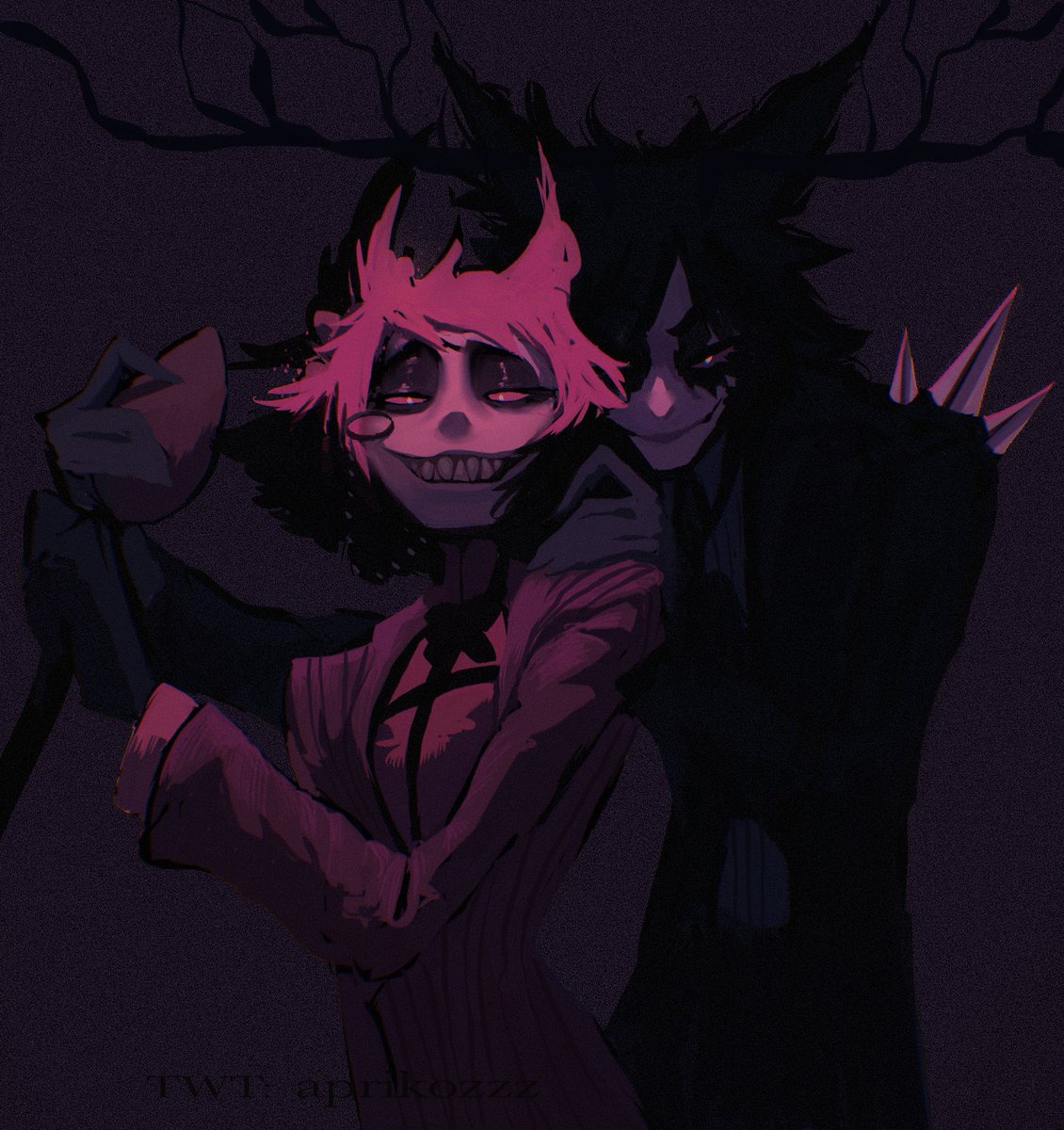 what about Goth alastor being Alastors shadow 🖤

#HazbinHotelFanart #HazbinHotelAlastor